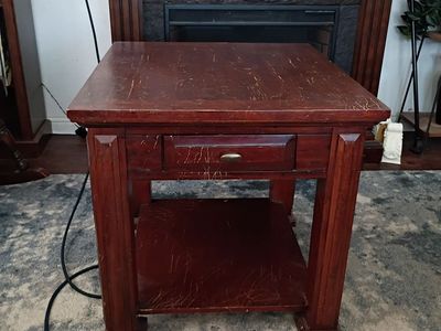 Cherry wood end table