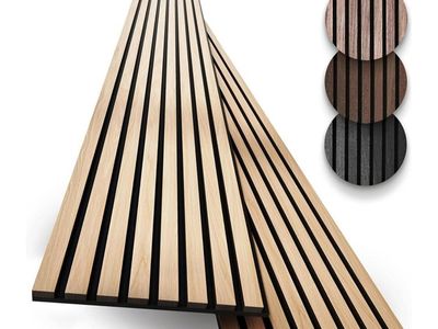 2-Pack Wood Panels for Wall - Acoustic Wood Slat Wall Panels, Soundproof Wooden Paneling for Interior Decor