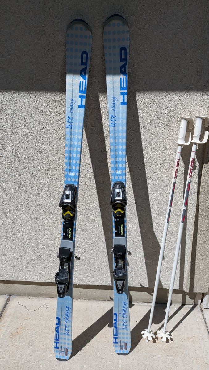 Head Light Thang Women's All Mountain Skis with Adjustable Solomon Bindings and Poles