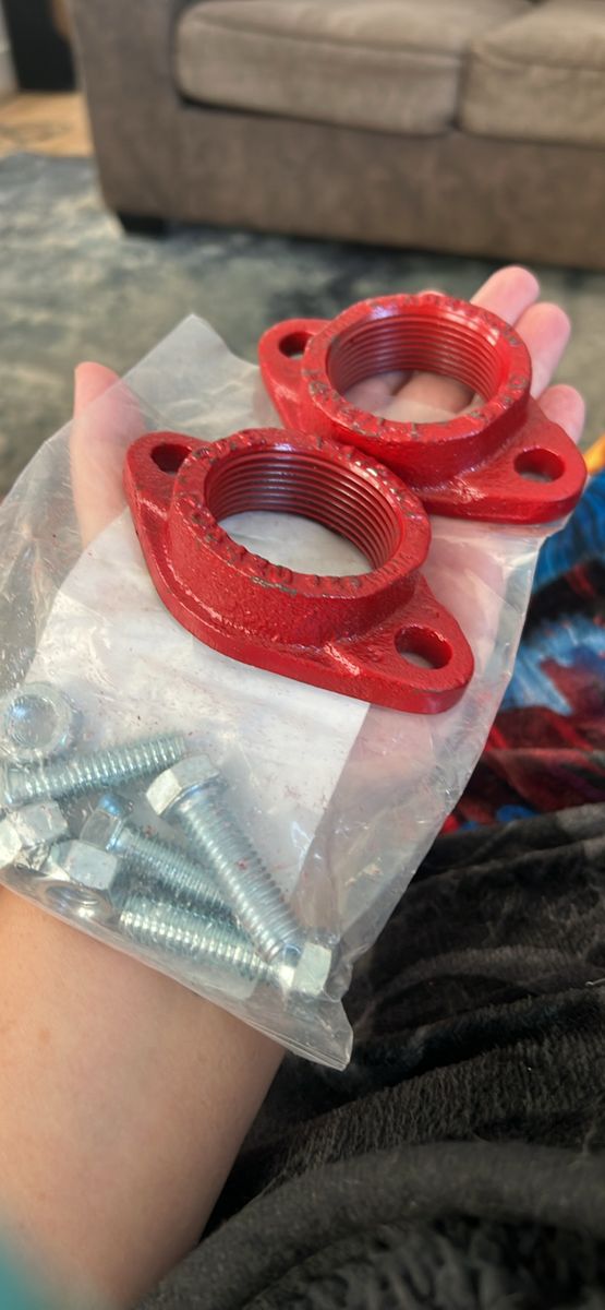 Red Flange Fitting Set with Hardware