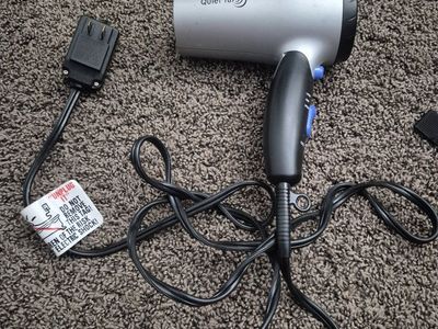 Perfection Classic Quiet 1875 Hair Dryer Silver Black Dual Voltage