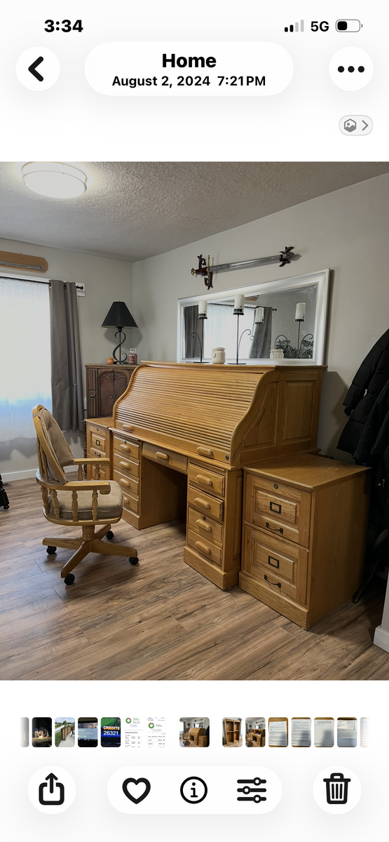Solid!! OAK!! Roll top desk.