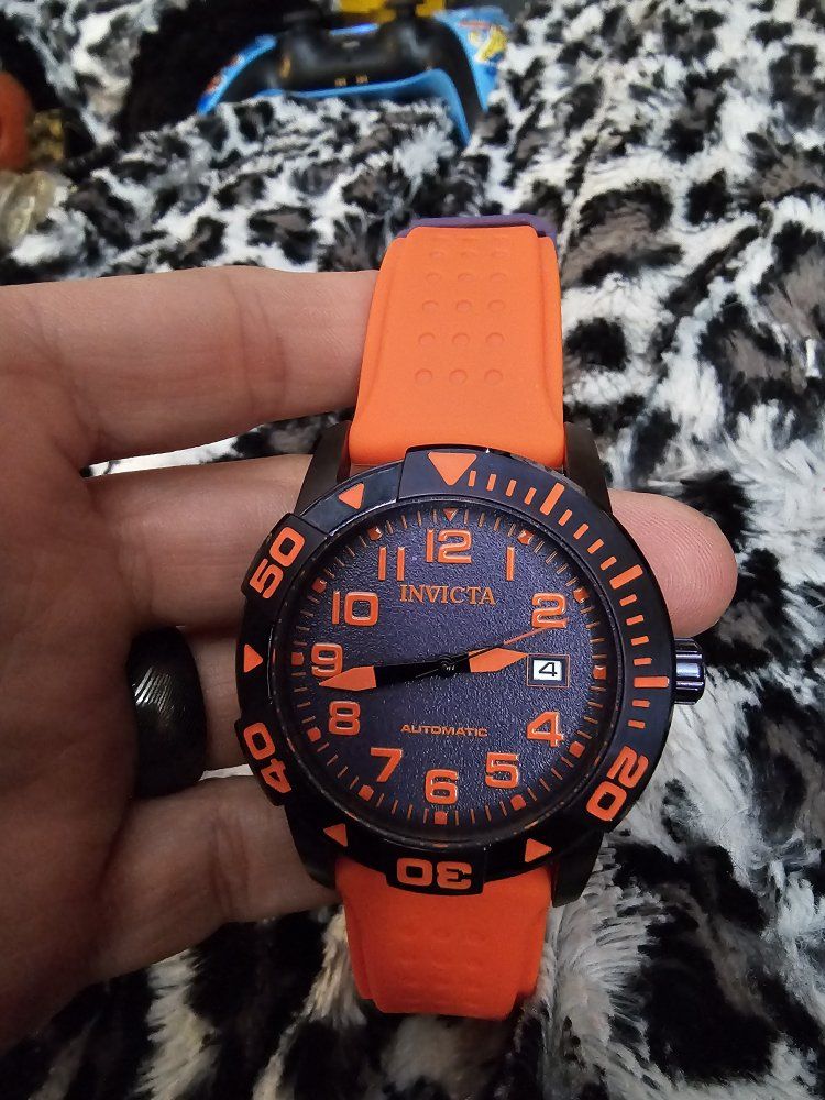 Invicta Coalition Forces Automatic Watch Model 32216 Orange Silicone Strap with Case