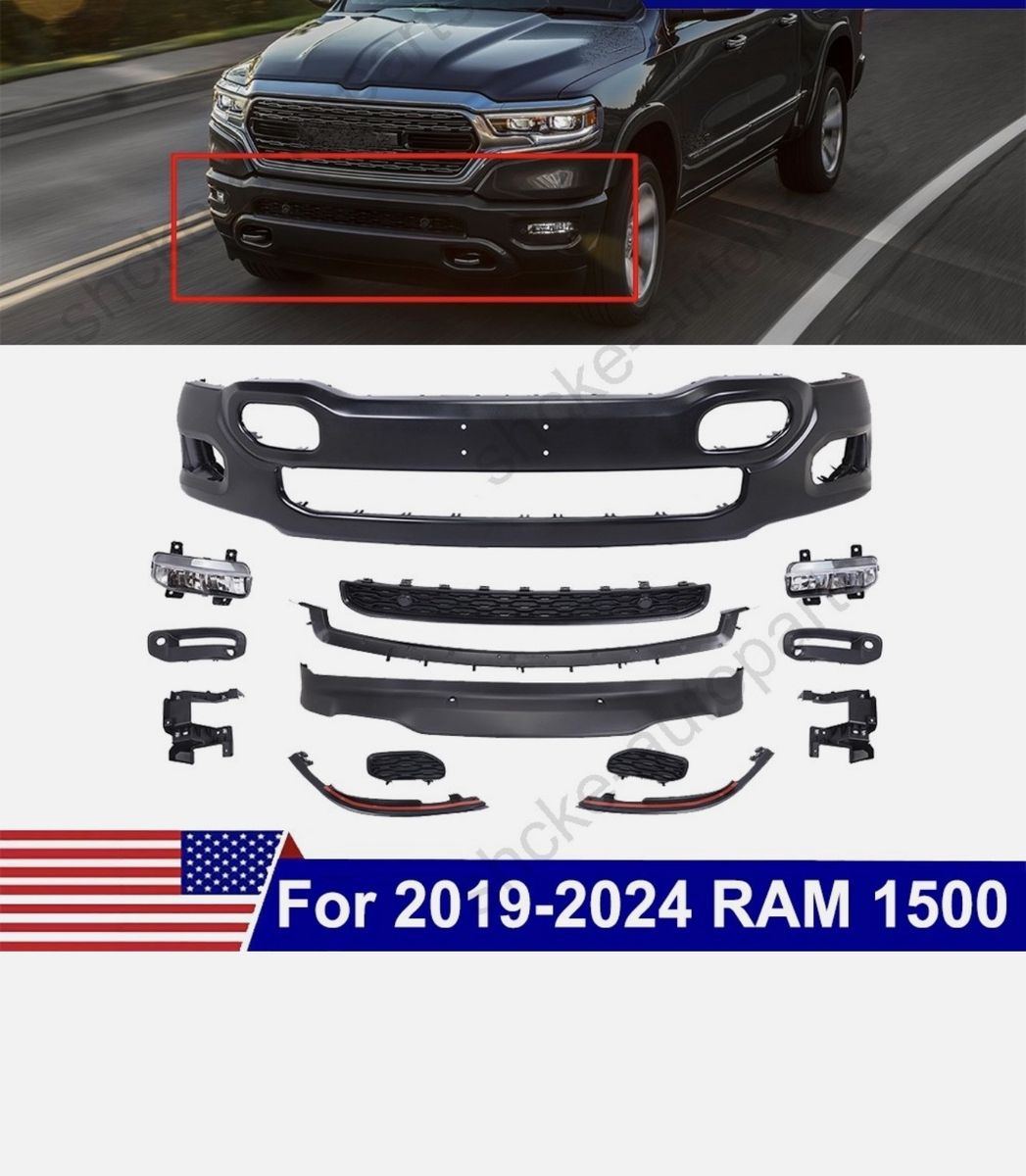 New Front Bumper Cover Assembly For 2019 2020-2024 RAM 1500 Replacement