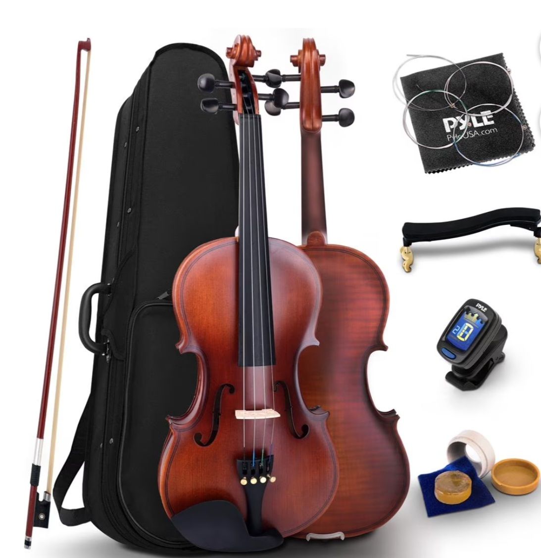 New in Box Pyle Full Size Beginner Violin - 4/4 23-Inch Student Full Size Violin Starter Kit