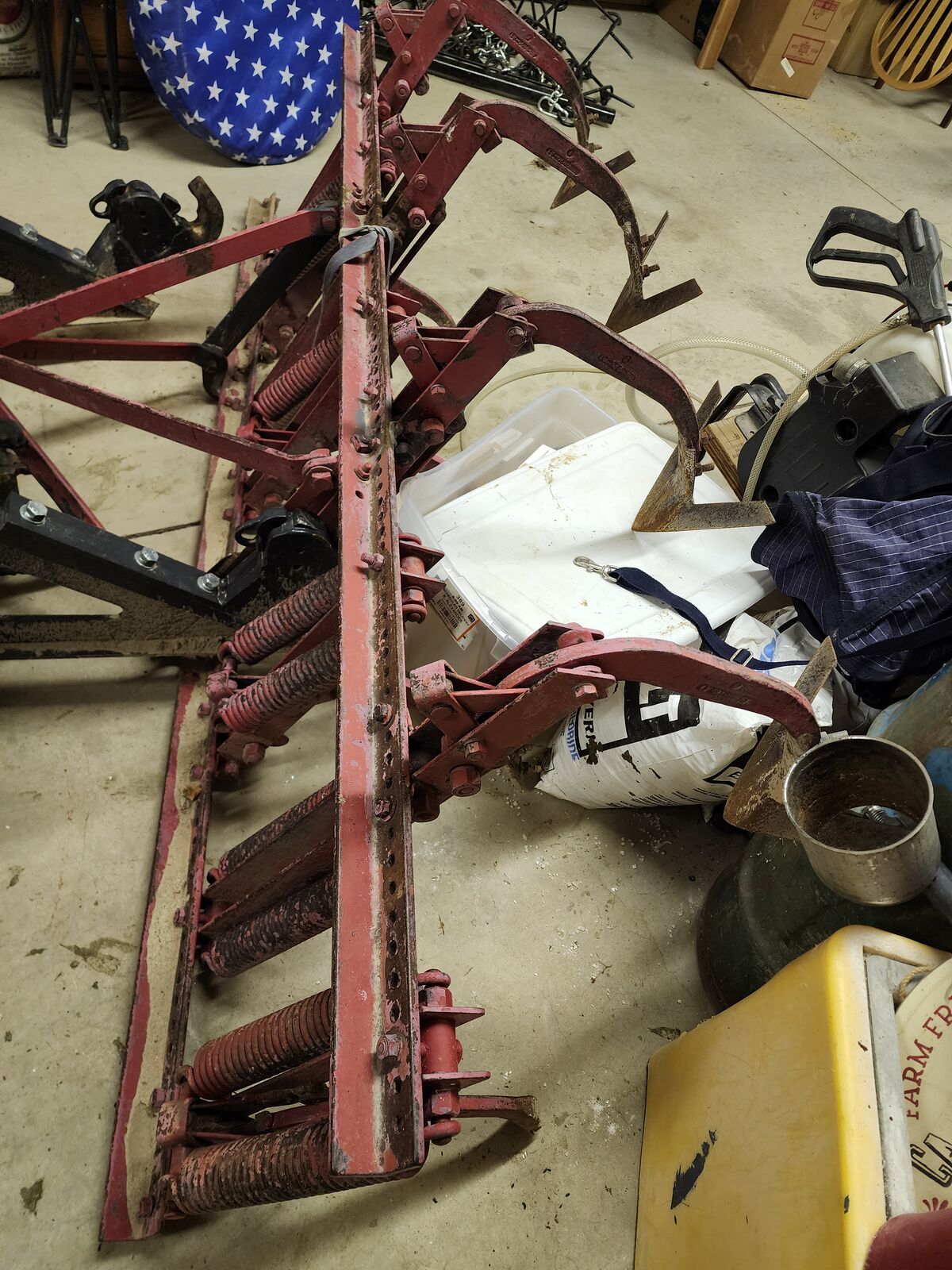 Spring harrow arena plow