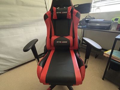 GTRACING Gaming Chair, Red/Black, Ergonomic, Swivel, Adjustable Height