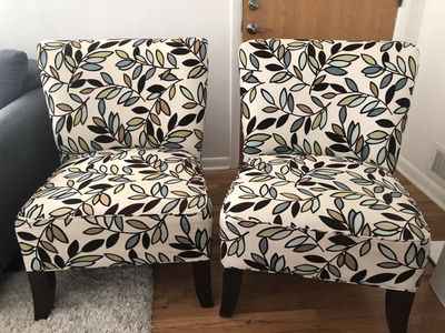 Pair of Cute Upholstered Accent Chairs