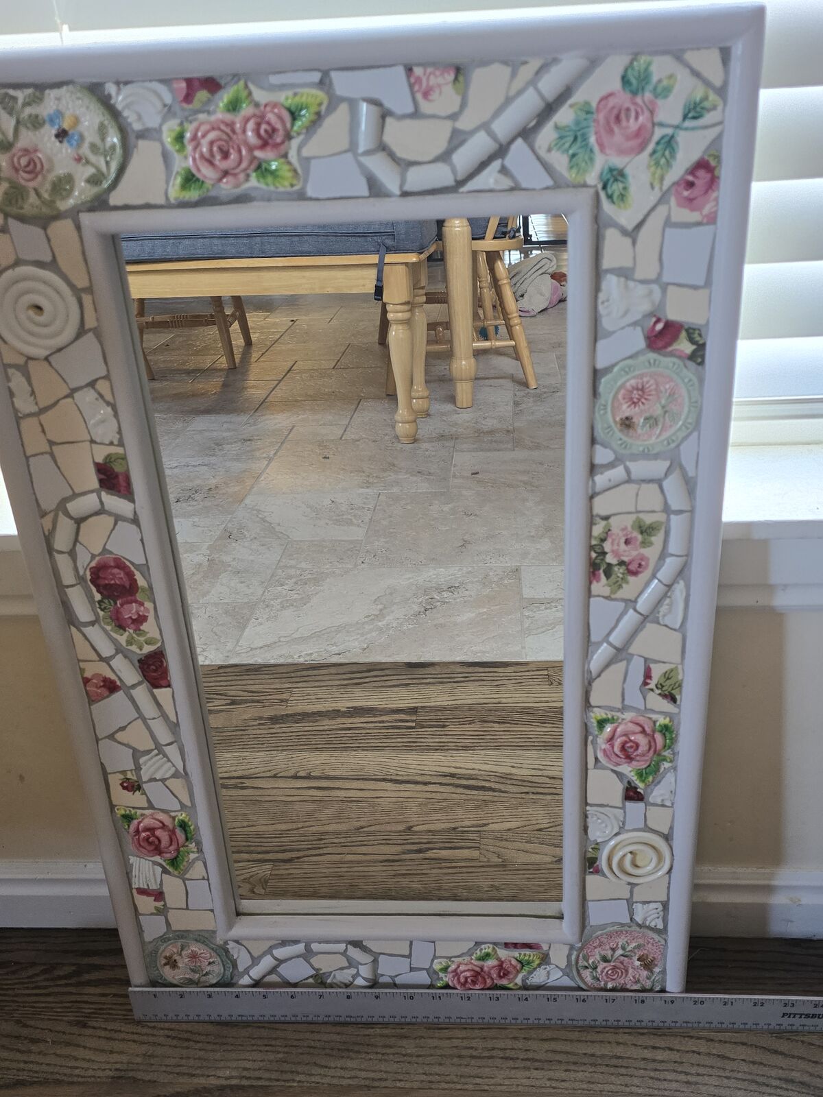 Mirror with mosaic frame
