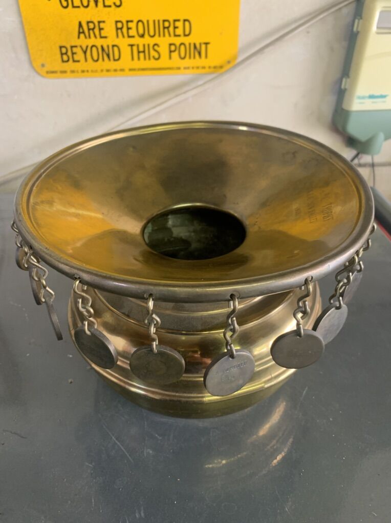 Rare Solid Brass Sun Valley Spittoon Trophy