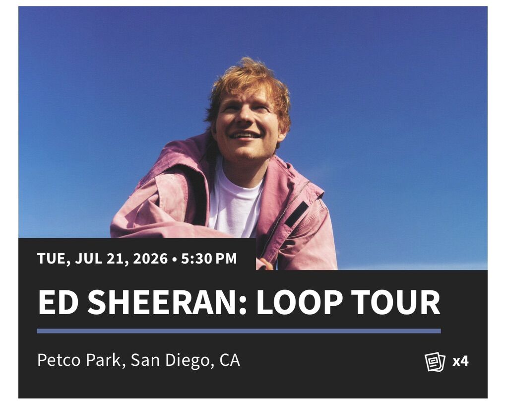 Ed sheeran Tickets