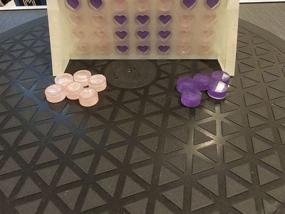 Resin Heart Connect Four Game