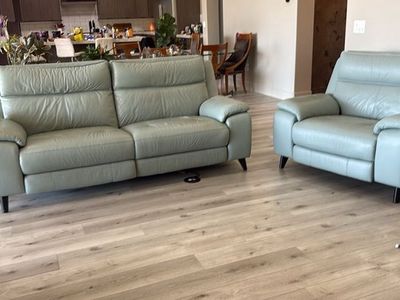 Leather Sofa And Side Chair