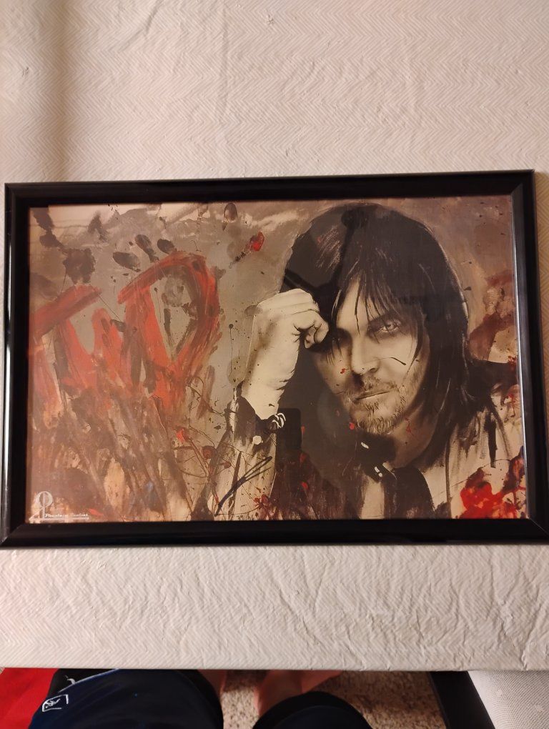 Framed Walking Dead Daryl Dixon Art Print Phantasy Realms Numbered 39/96