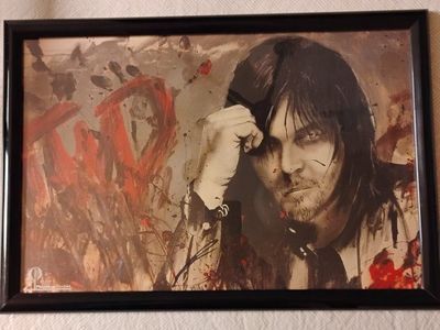 Framed Walking Dead Daryl Dixon Art Print Phantasy Realms Numbered 39/96