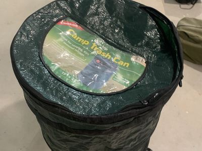 Coghlan's Pop-Up Camp Trash Can - Portable 19" x 24" like new. in person Venmo or cash. $20.