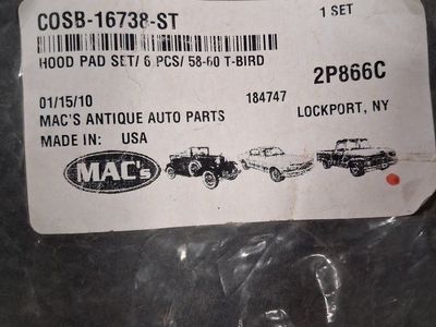 1958-1960 THUNDERBIRD HOOD PAD SET