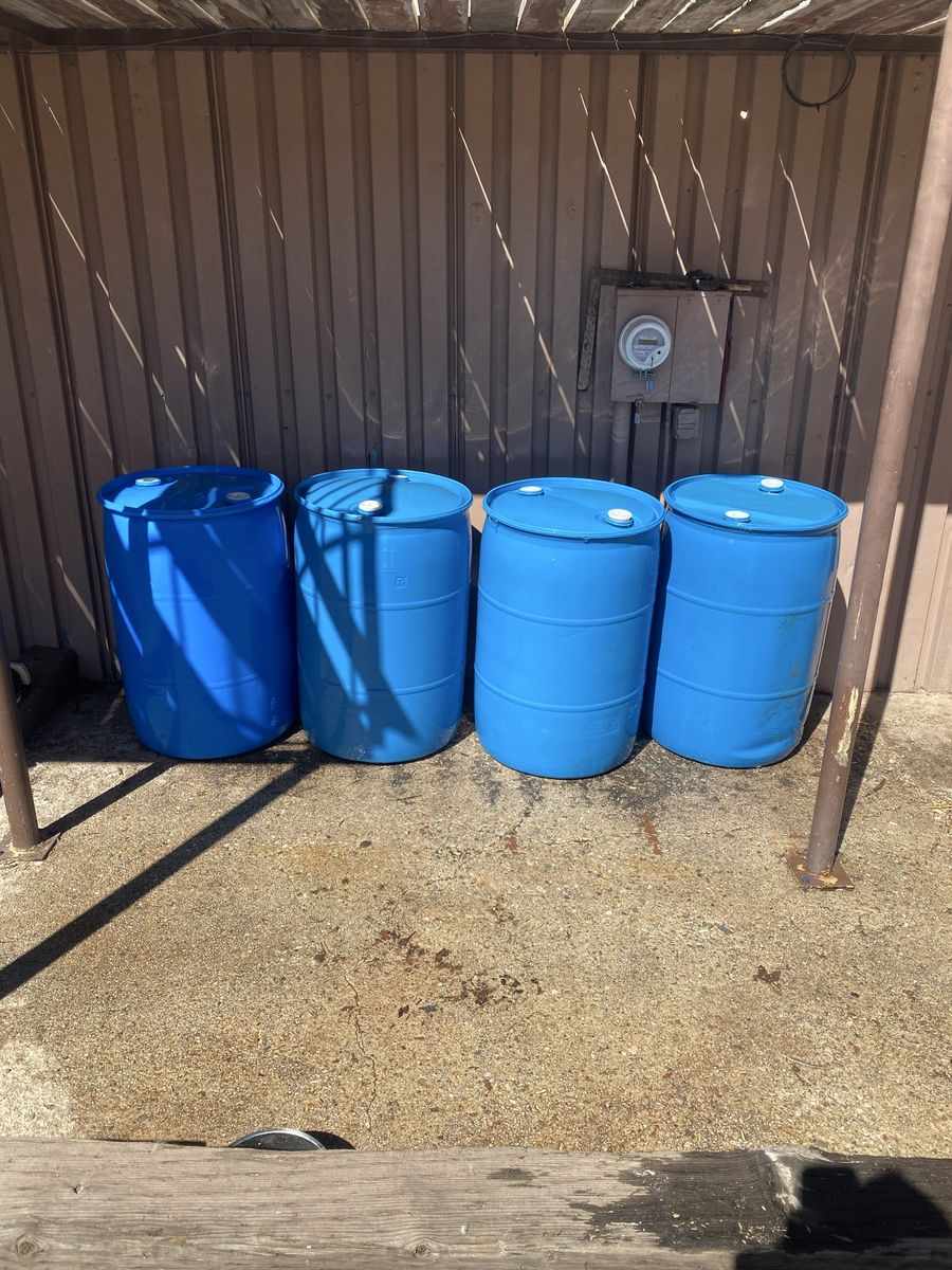 Blue 55 Gallon Wayer Barrels