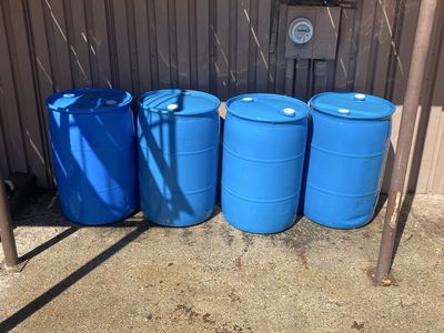 Blue 55 Gallon Wayer Barrels