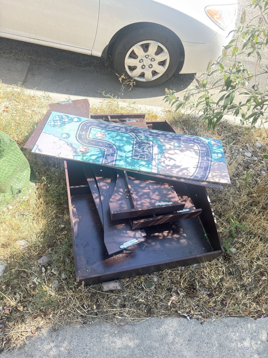 Free twin frame, train table, and cube organizer