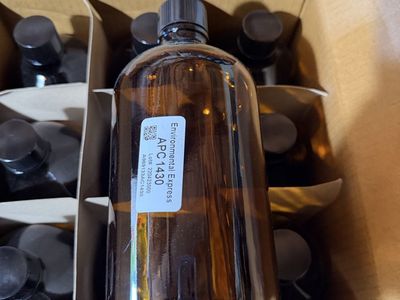 Environmental Express Boston Round Glass Bottle, Amber, Level 1, 1000 mL; 12/CS 32 oz For Samples