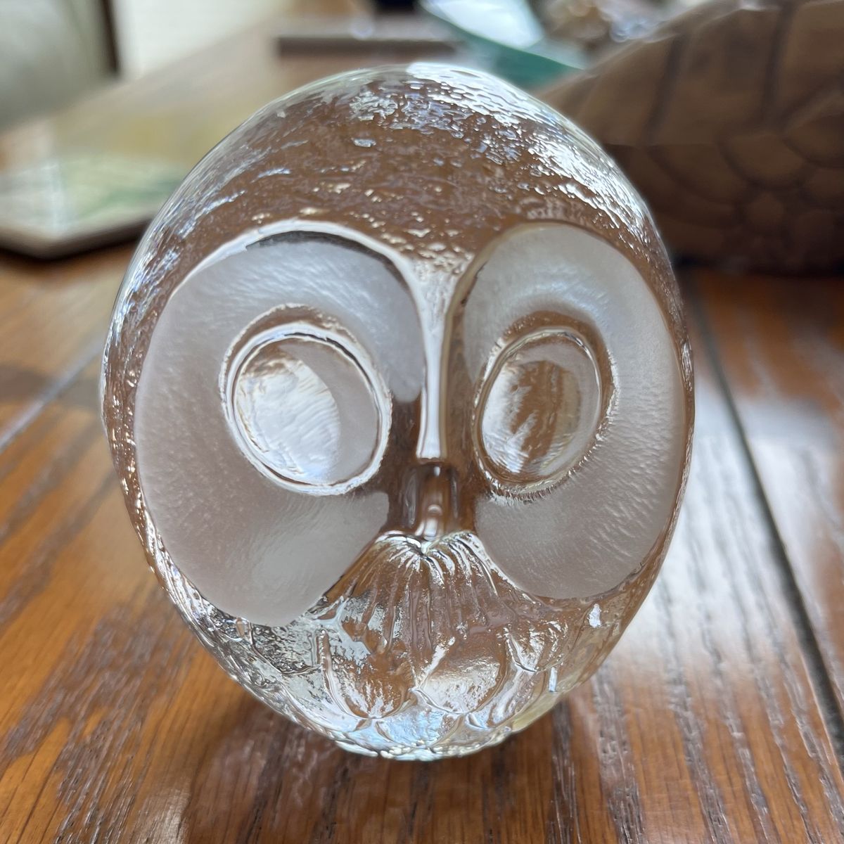 Mats Jonasson Vintage Clear Glass Owl Figurine Paperweight Made in Sweden 