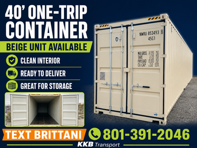 40'New One Trip High Cube Shipping Container / Tractor / Farm / Cabin / Equipment / Tool / ATV / Storage