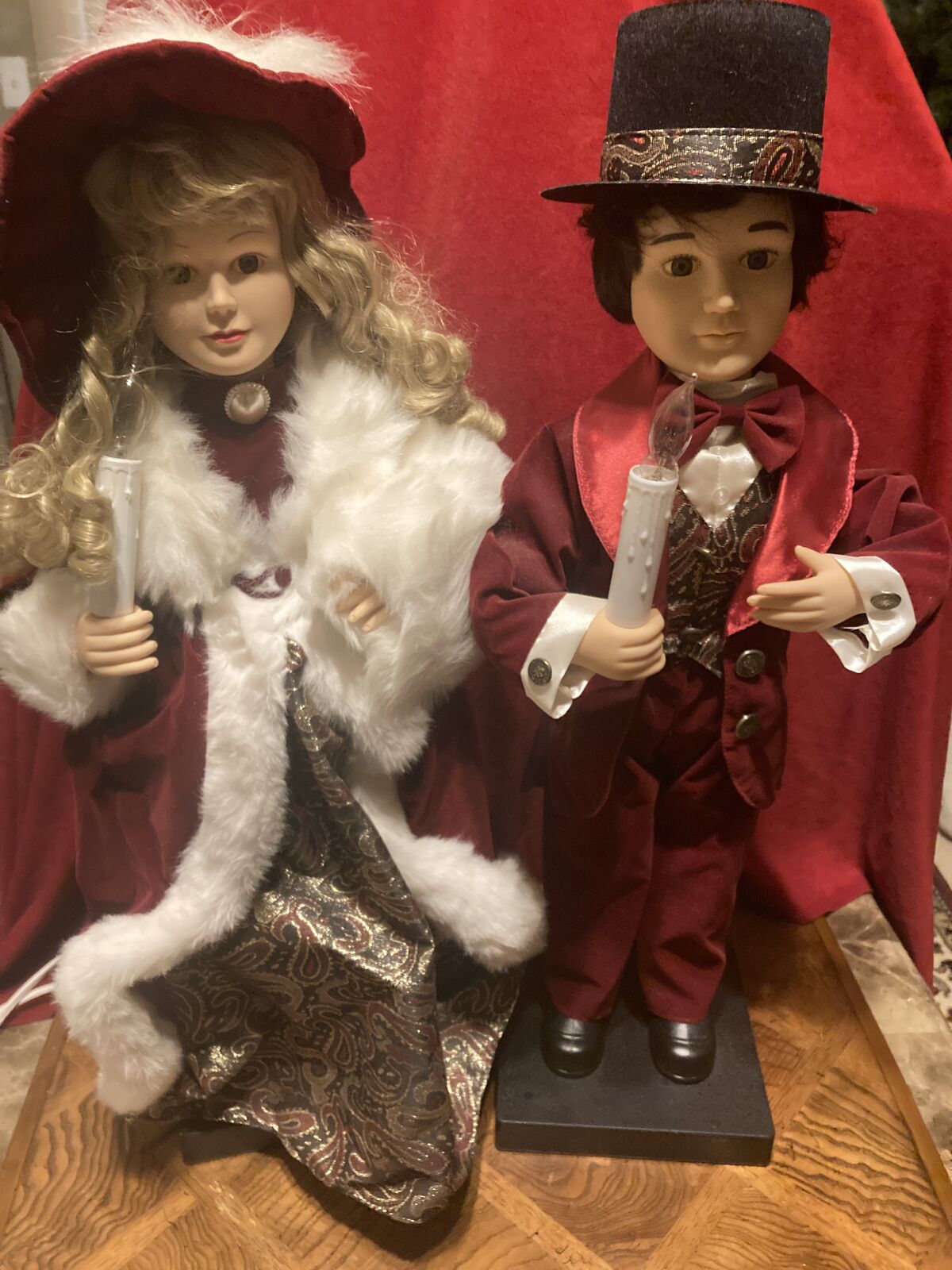 Traditions Christmas 27 Inch Animated Boy & Girl Like New With Box