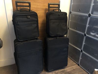 Pair of Briggs and Riley Carry On Suitcase Luggage with Shoulder Bags