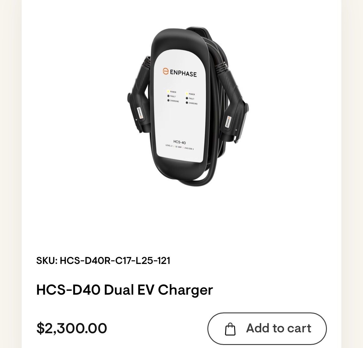 BRAND NEW Enphase EV Car Chargers Universal Compatibility