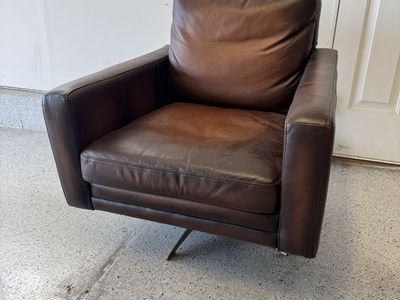 Pottery Barn Leather Swivel Chair