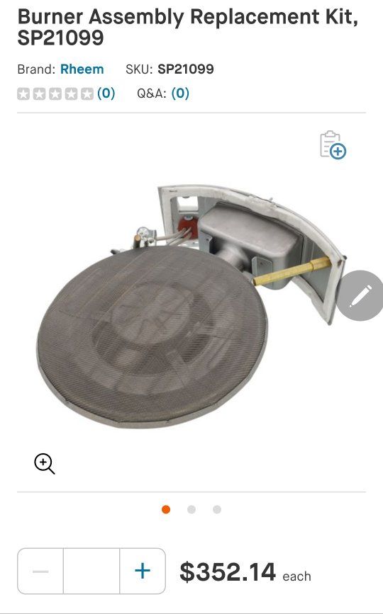 Rheem Burner Assembly Replacement Kit SP21099