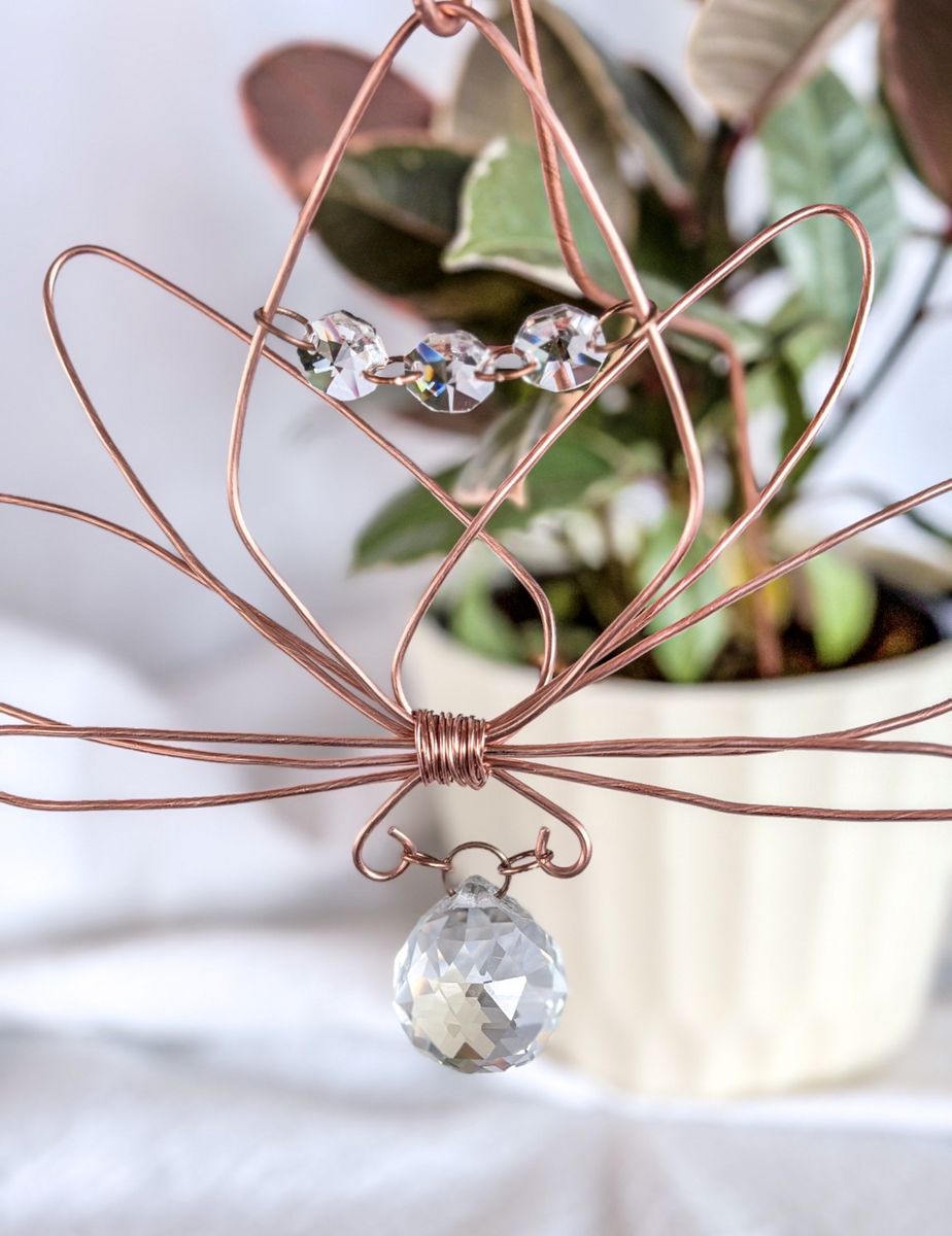 Lotus Suncatcher Copper Crystal Plant Stake