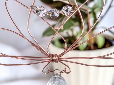 Lotus Suncatcher Copper Crystal Plant Stake