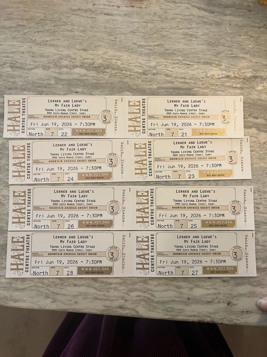 My Fair Lady Hale Center Theater Tickets 5/19