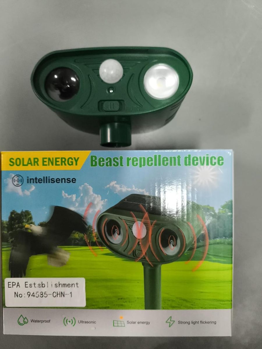 NEW Solar Ultrasonic Animal Repellent Outdoor, Waterproof Cat Deterrent Outdoor and Solar Animal Repeller