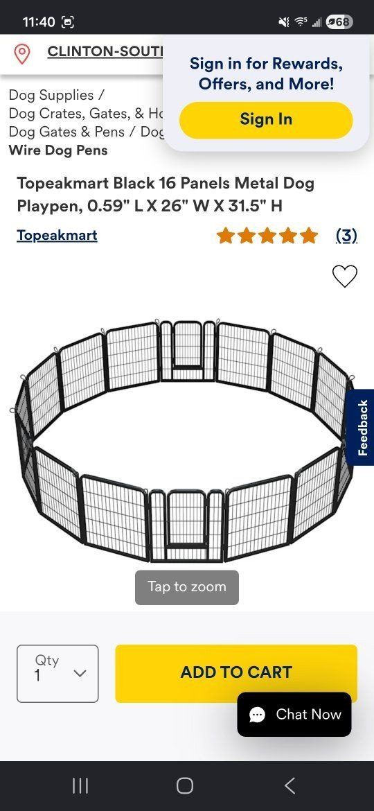 16 Panel Metal Dog PlayPen 
Qty-3