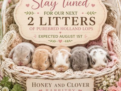 Purebred Holland Lop Baby Bunny Rabbits