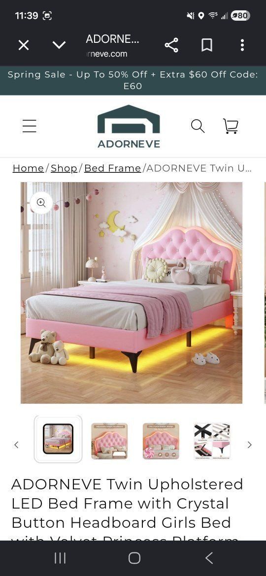 **Twin** Punk Upholstered Platform Bed Frame*