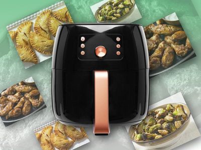 Black Air Fryer with Copper Accents - Healthy Cooking Appliance