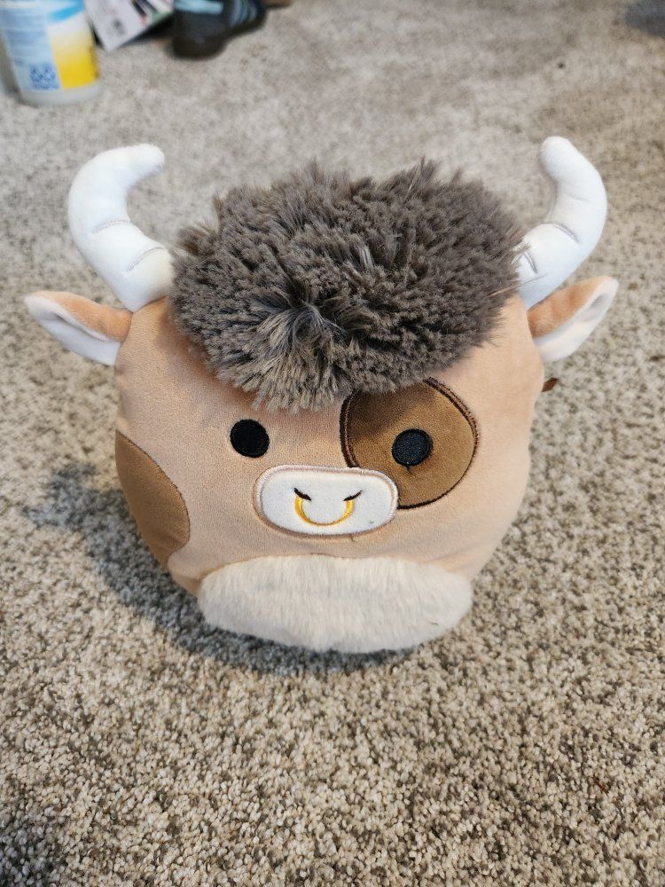 Squishmallows Carl the Bull Plush 8-inch Brown/White Stuffed Animal Toy