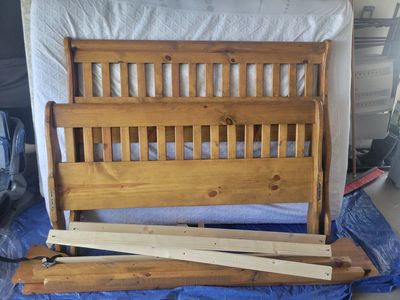 Queen bed frame and mattress