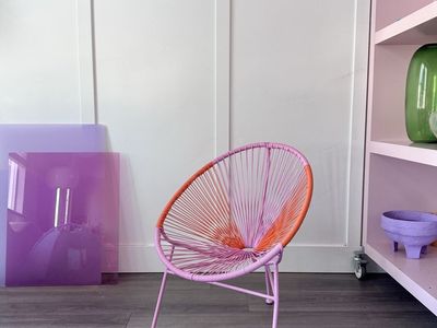 Kids Acapulco Unicorn Design Classic Chair in Jacaranda Lila & Orange Cord w/Powder Coated Steel Frame