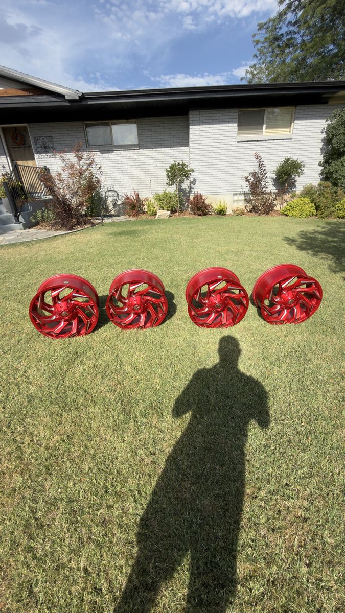 Fuel D754 Reaction Candy Red Milled Wheels – 20x9 – Set of 4