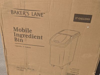 Baker's Lane 27-Gallon Mobile Ingredient Bin – New in Box – Commercial Grade