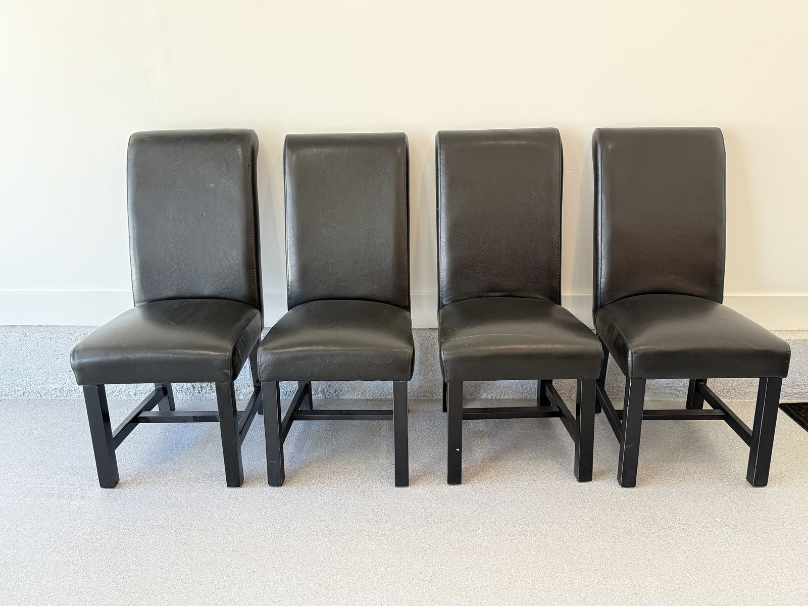 Leather/wood Dining Chairs