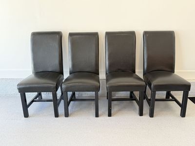 Leather/wood Dining Chairs