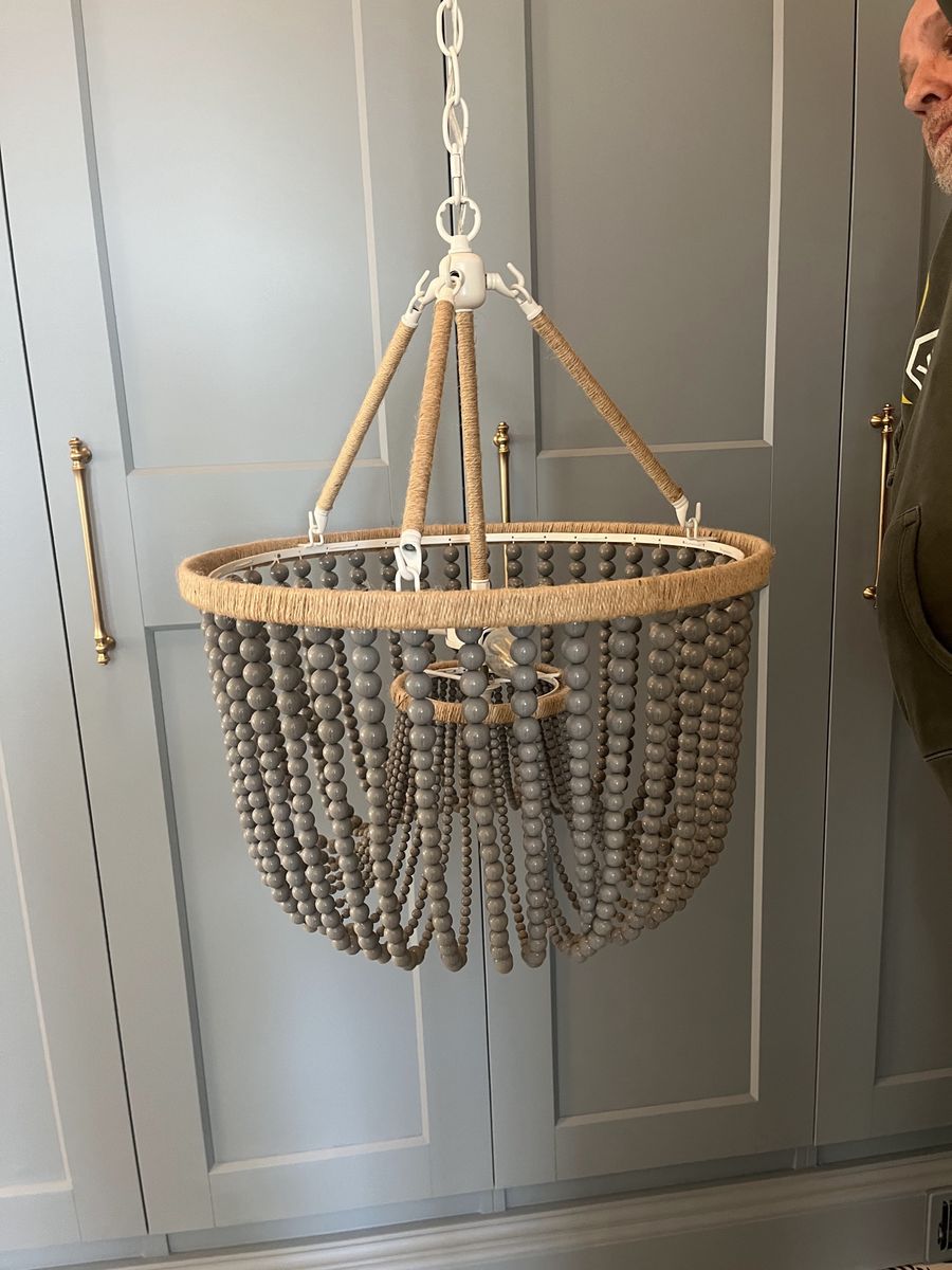 Set of two beaded chandeliers