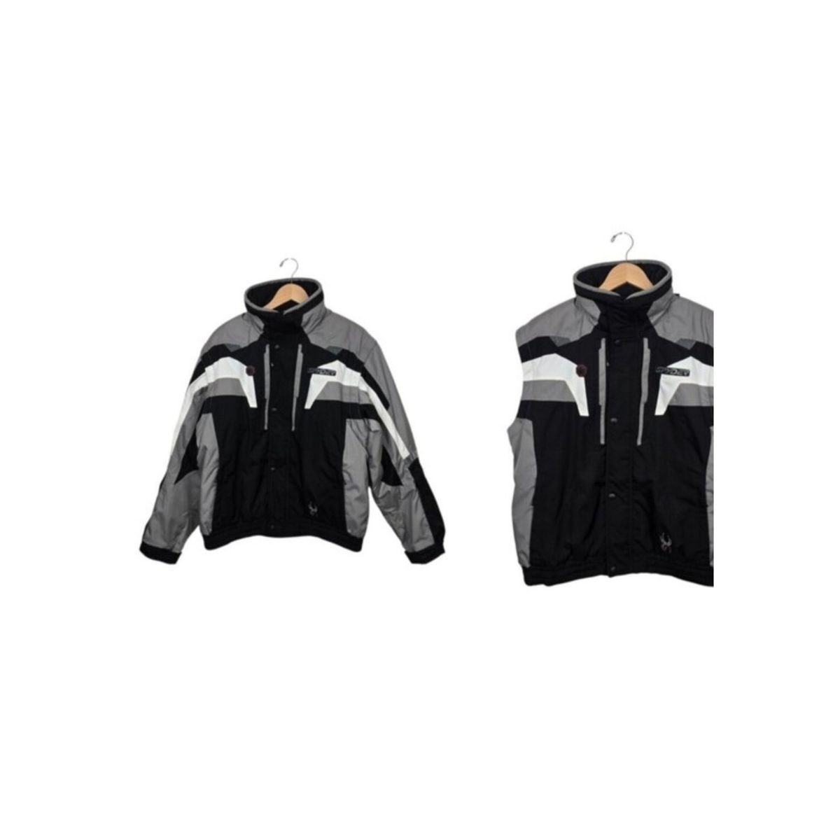 Spyder Dermizax Convertible Insulated Ski Jacket & Vest Men's Large Gray Black