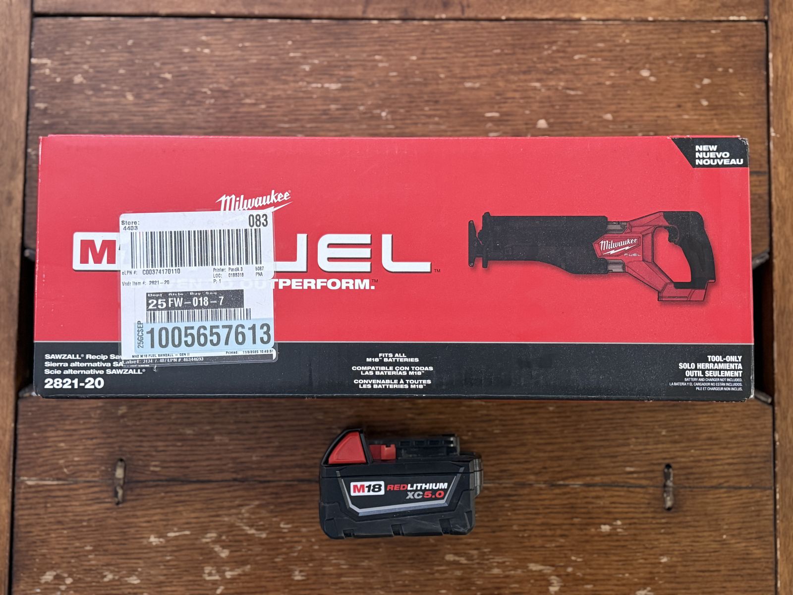 M18 FUEL ONE-KEY 18V Lithium-Ion Brushless Cordless SAWZALL Reciprocating Saw with One M18 battery